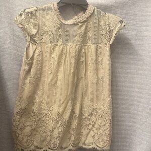 Ultra Tan/Clay Lace Formal Blouse